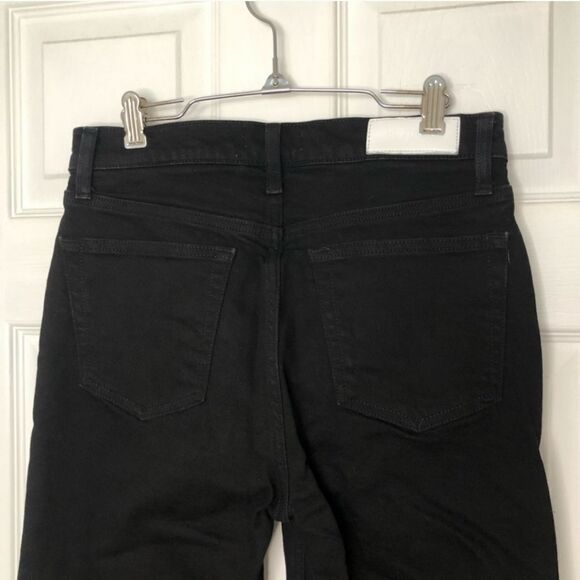 NWT RE/DONE × LEVI'S 70s Ultra High Rise Stove Pipe Straight Jeans Jet Black 29 - Picture 7 of 9